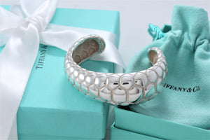 Tiffany & Co. Nature Silver Crocodile Texture Cuff Bracelet