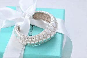 Tiffany & Co. Nature Silver Crocodile Texture Cuff Bracelet