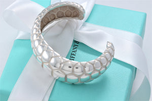 Tiffany & Co. Nature Silver Crocodile Texture Cuff Bracelet