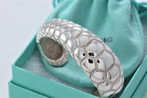 Tiffany & Co. Nature Silver Crocodile Texture Cuff Bracelet