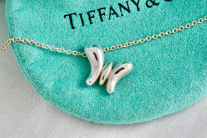 Tiffany & Co. Elsa Peretti Silver Nature Butterfly Pendant Necklace