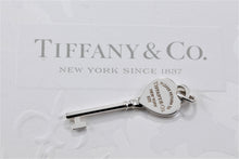 Load image into Gallery viewer, Please Return to Tiffany Silver Heart Key Charm 1.25&quot; Pendant
