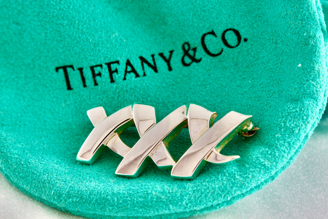 Tiffany & Co. Paloma Picasso Silver Triple x Kisses Pin Brooch