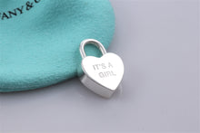 Load image into Gallery viewer, Tiffany &amp; Co. Silver &#39;&#39;Its A Girl&#39;&#39; Heart Padlock Pendant
