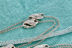 Tiffany & Co. Elsa Peretti Silver Seahorse Link 26" Chain Necklace