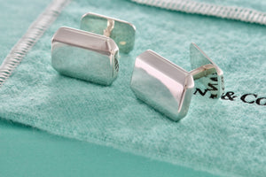 Tiffany & Co. Mens Silver Vintage Rectangle Cufflinks