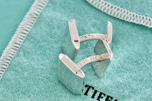 Tiffany & Co. Mens Silver Vintage Rectangle Cufflinks