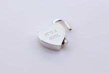 Load image into Gallery viewer, Tiffany &amp; Co. Silver &#39;&#39;Its A Girl&#39;&#39; Heart Padlock Pendant
