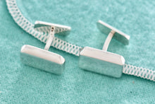 Load image into Gallery viewer, Tiffany &amp; Co. Mens Silver Vintage Rectangle Cufflinks
