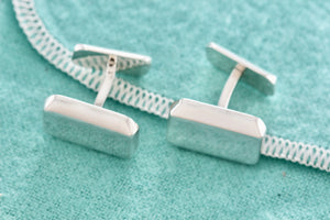 Tiffany & Co. Mens Silver Vintage Rectangle Cufflinks