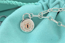 Load image into Gallery viewer, Tiffany &amp; Co. 18K Gold &amp; Silver Small Keyhole Circle Padlock Charm Bracelet
