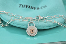 Load image into Gallery viewer, Tiffany &amp; Co. 18K Gold &amp; Silver Small Keyhole Circle Padlock Charm Bracelet
