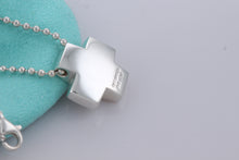 Load image into Gallery viewer, Tiffany &amp; Co. Silver Puffy Cross Beaded Chain Necklace
