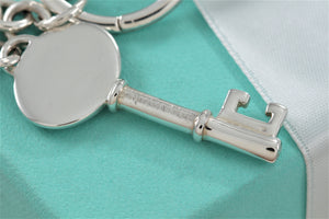 Tiffany & Co. Silver Vintage Oval Key Pendant Keychain