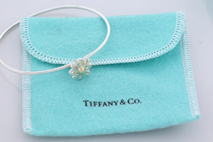 Tiffany & Co. Paloma Picasso Gold & Silver Daisy Flower Hook Bangle Bracelet