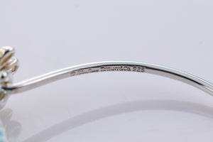 Tiffany & Co. Paloma Picasso Gold & Silver Daisy Flower Hook Bangle Bracelet