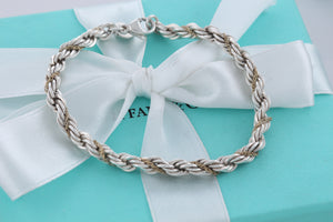 Tiffany & Co. 18K Gold & Silver Rope Chain Bracelet