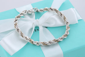 Tiffany & Co. 18K Gold & Silver Rope Chain Bracelet