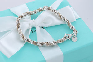 Tiffany & Co. 18K Gold & Silver Rope Chain Bracelet