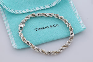 Tiffany & Co. 18K Gold & Silver Rope Chain Bracelet