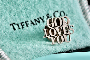 Tiffany & Co. Silver "God Loves You" Pin