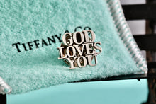 Load image into Gallery viewer, Tiffany &amp; Co. Silver &quot;God Loves You&quot; Pin
