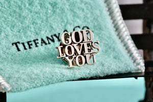 Tiffany & Co. Silver "God Loves You" Pin