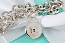 Load image into Gallery viewer, Tiffany &amp; Co. Silver Circle Keyhole Padlock Pendant Bracelet
