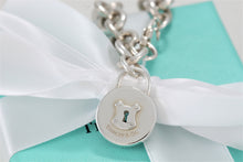 Load image into Gallery viewer, Tiffany &amp; Co. Silver Circle Keyhole Padlock Pendant Bracelet
