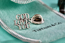 Load image into Gallery viewer, Tiffany &amp; Co. Silver &quot;God Loves You&quot; Pin
