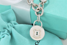Load image into Gallery viewer, Tiffany &amp; Co. Silver Circle Keyhole Padlock Pendant Bracelet
