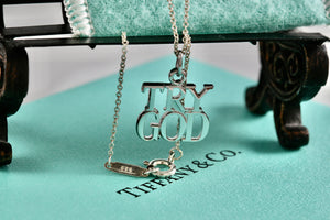 Tiffany & Co. Silver "Try God" Pendant Necklace