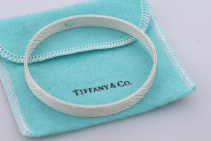 Tiffany & Co. Silver Somerset Narrow Solid Mesh Bangle Bracelet