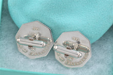 Load image into Gallery viewer, Tiffany &amp; Co. Mens Silver  &#39;&#39;Maker of Excellence&#39;&#39; Octagon Cup Cufflinks

