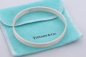 Tiffany & Co. Silver Somerset Narrow Solid Mesh Bangle Bracelet