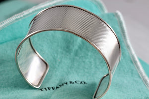 Tiffany & Co. Silver Wide Ribbed Cuff Bracelet Vintage