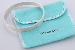 Tiffany & Co. Silver Somerset Narrow Solid Mesh Bangle Bracelet