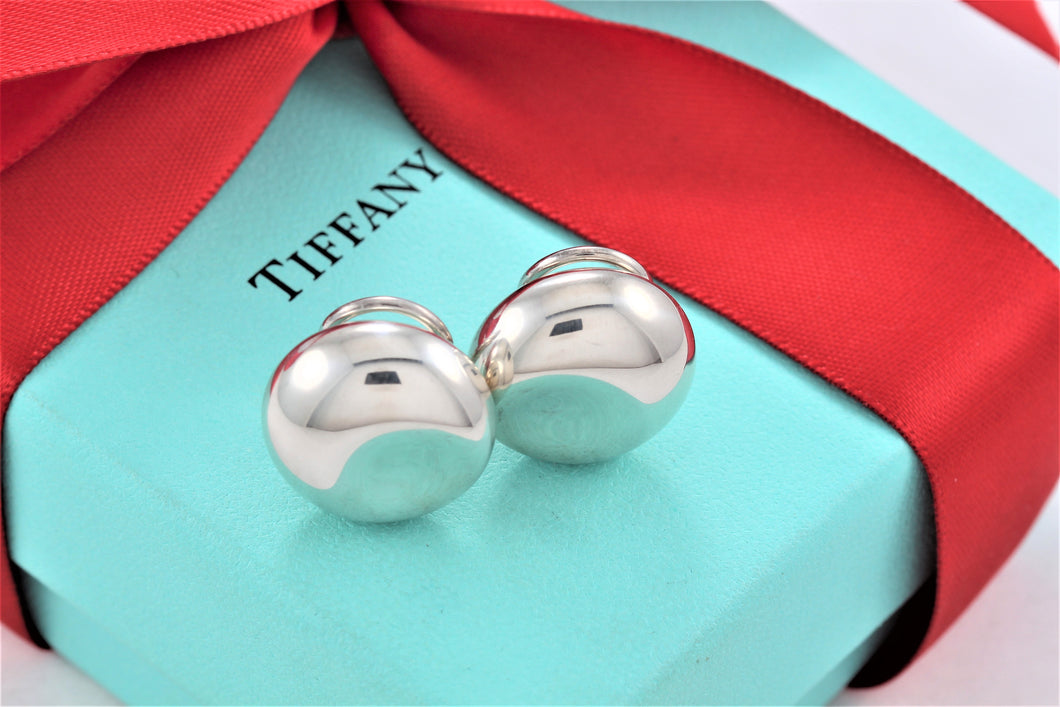 Tiffany & Co. Elsa Peretti Silver Button Clip-on Earrings