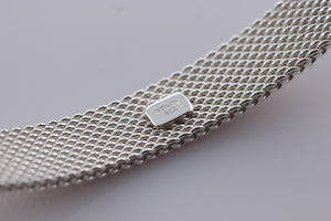 Tiffany & Co. Silver Somerset Narrow Solid Mesh Bangle Bracelet