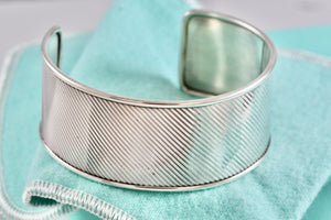 Tiffany & Co. Silver Wide Ribbed Cuff Bracelet Vintage