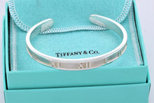 Load image into Gallery viewer, Tiffany &amp; Co. Atlas Silver Roman Numeral Narrow Cuff Bracelet
