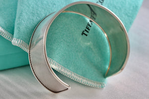 Tiffany & Co. Silver Wide Ribbed Cuff Bracelet Vintage