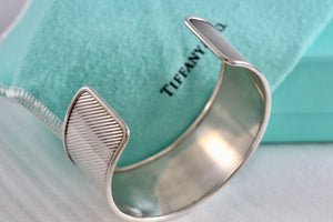 Tiffany & Co. Silver Wide Ribbed Cuff Bracelet Vintage