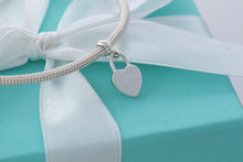 Load image into Gallery viewer, Return To Tiffany &amp; Co. Silver Dangling Heart Charm Mesh Cuff Bracelet
