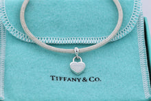Load image into Gallery viewer, Return To Tiffany &amp; Co. Silver Dangling Heart Charm Mesh Cuff Bracelet
