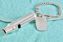 Load image into Gallery viewer, Tiffany &amp; Co. Vintage Silver Tube Whistle Rectangle Tag Keychain
