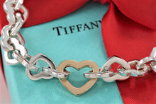 Load image into Gallery viewer, Tiffany &amp; Co. 18K Gold &amp; Silver Heart Link Toggle Closure Bracelet
