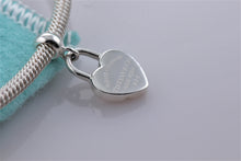 Load image into Gallery viewer, Return To Tiffany &amp; Co. Silver Dangling Heart Charm Mesh Cuff Bracelet

