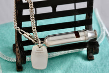 Load image into Gallery viewer, Tiffany &amp; Co. Vintage Silver Tube Whistle Rectangle Tag Keychain
