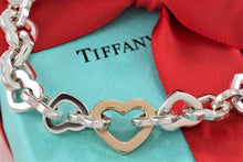 Load image into Gallery viewer, Tiffany &amp; Co. 18K Gold &amp; Silver Heart Link Toggle Closure Bracelet
